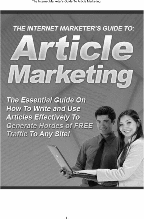 Product picture Marketers Guide to Article Marketing
